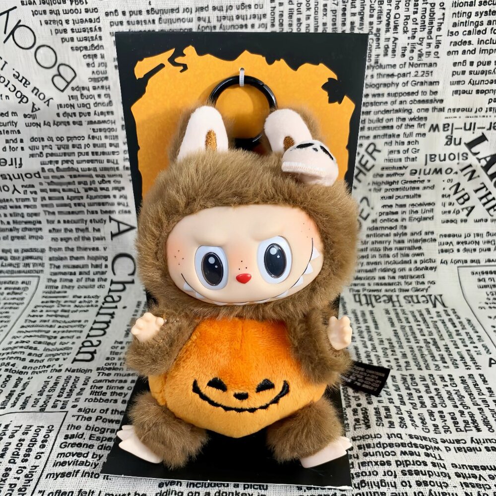 Labubu Happy Halloween Party Series-Sitting Pumpkin Vinyl Plush Pendant - Picture 5 of 6